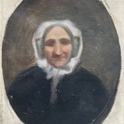 Tableau HST "Portrait of Grandmother" signed + frame 19th century