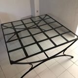 Table basse verre & fer forgé