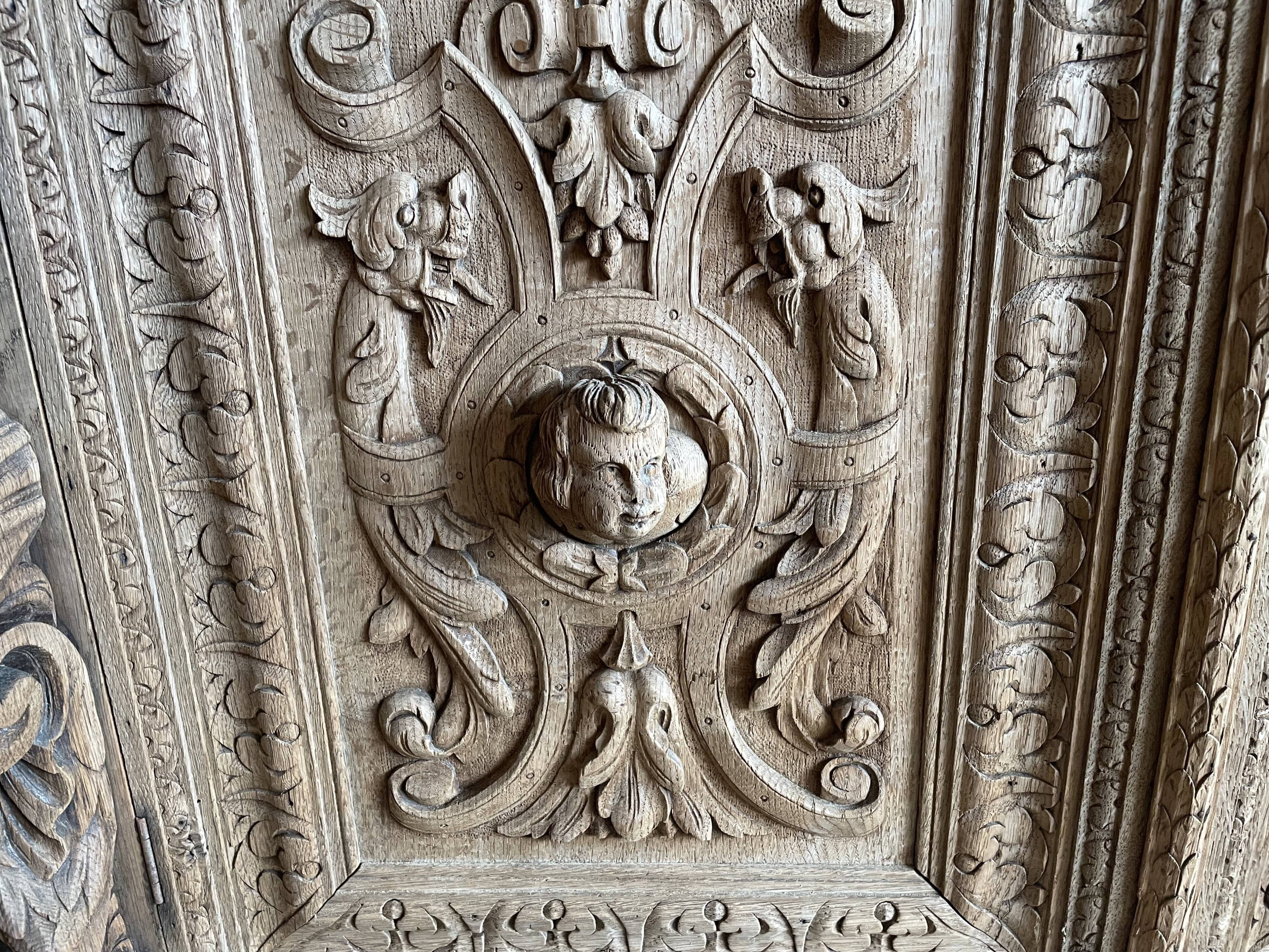 Carved wooden sideboard