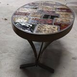 Ceramic and steel elliptical table
