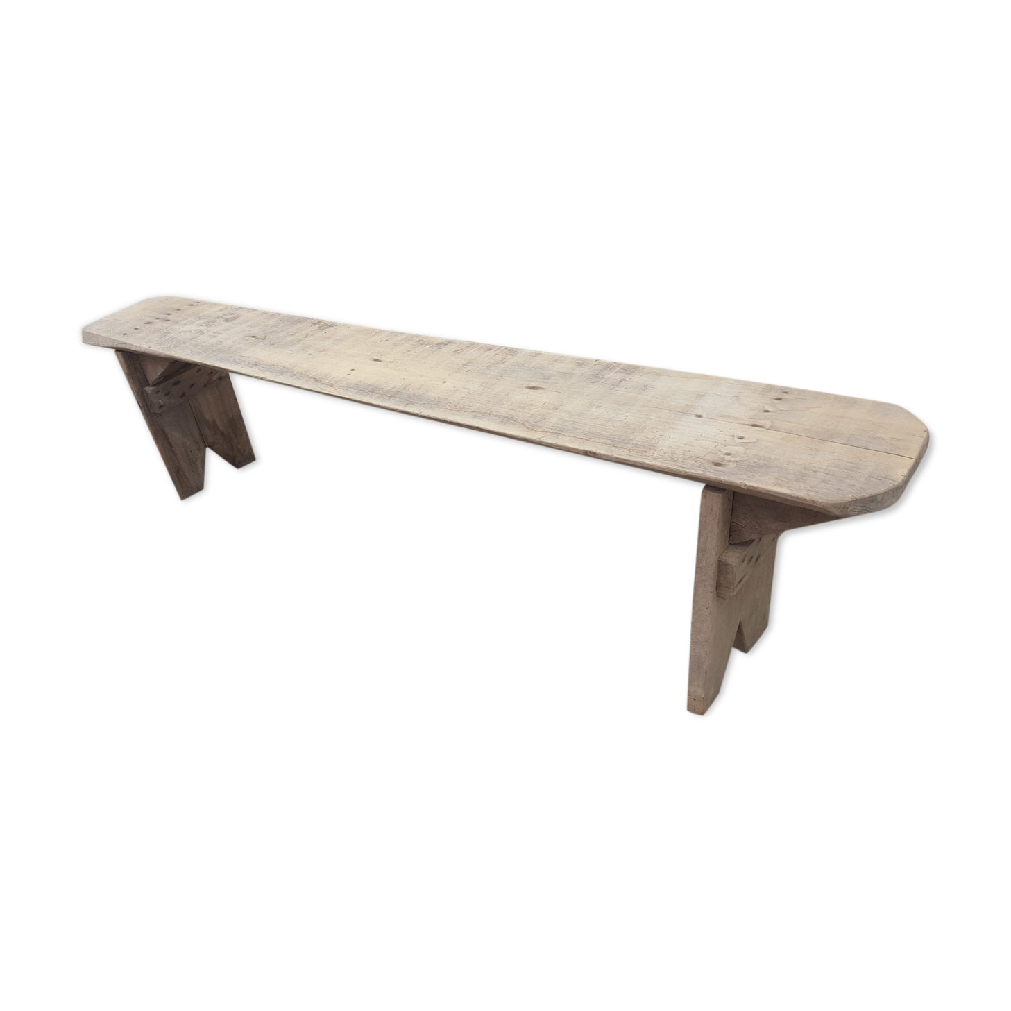 Raw light wood bench