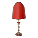 French Art Nouveau Crystal Red Silk Half Shade Table Lamp, 1940s