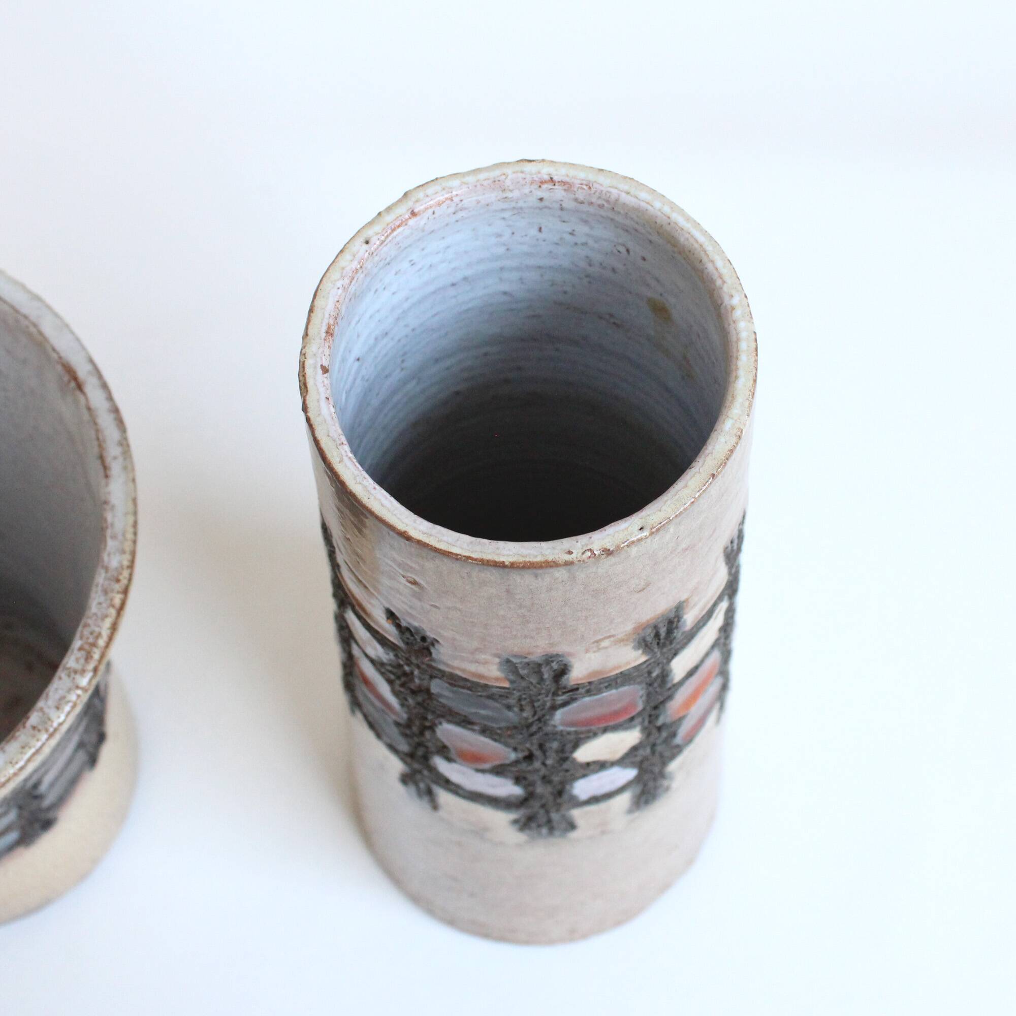 Pair of vintage brutalist Perignem vases
