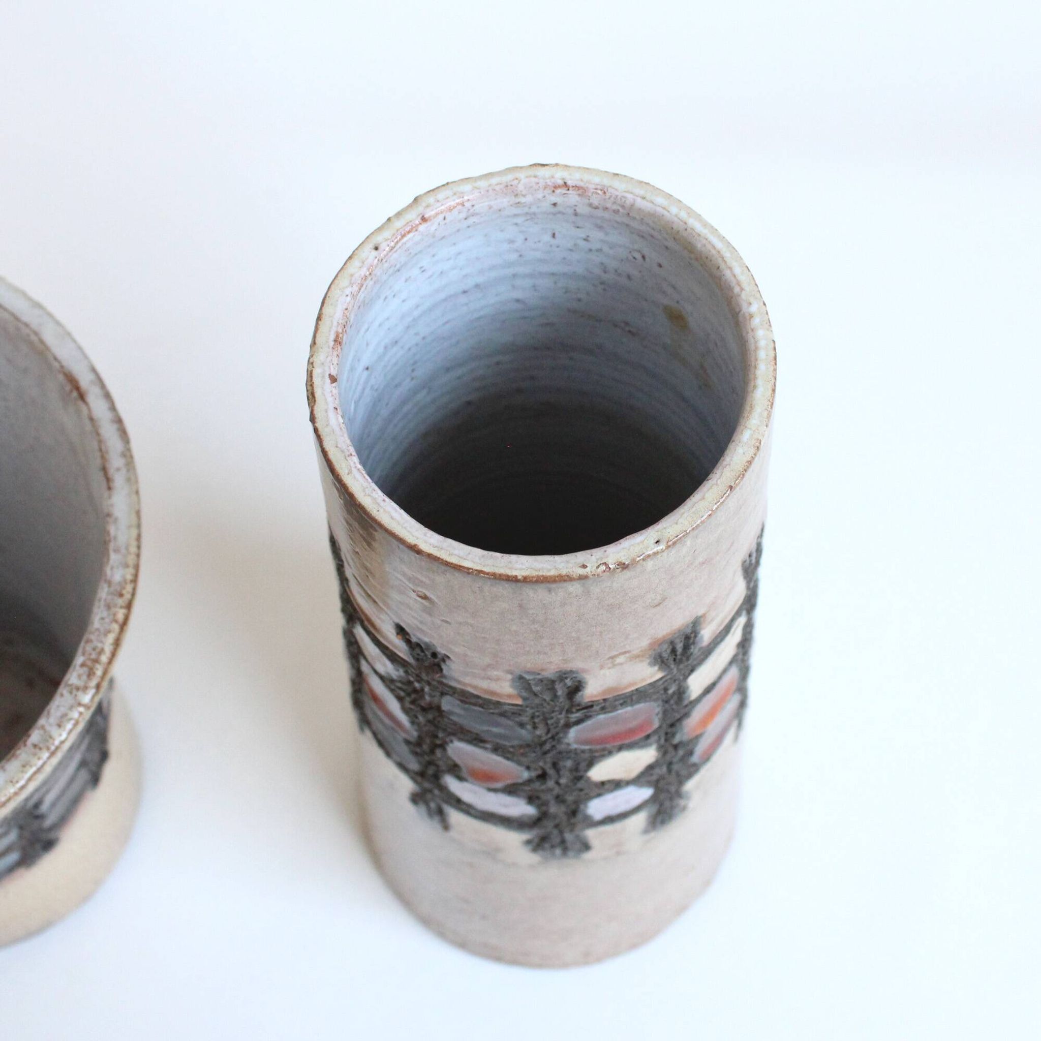 Pair of vintage brutalist Perignem vases