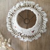 Macramé lampshade and wooden beads