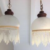 Pair of art deco style frosted glass globes