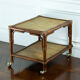 Paires de tables basses en rotin et osier