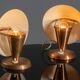 Table lamps, mid-century copper mushroom shape, Vladimír Havel Kovona 1960s