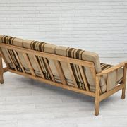 1970s, Danish 3 seater sofa, original very good condition, wool, oak.