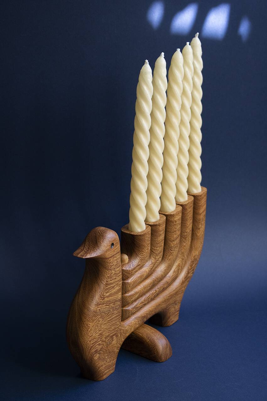 Wooden candlestick - Paloma candelabrum