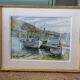 Watercolour painting "Trawlers at Anchor – Port-Vendres" signed Loui