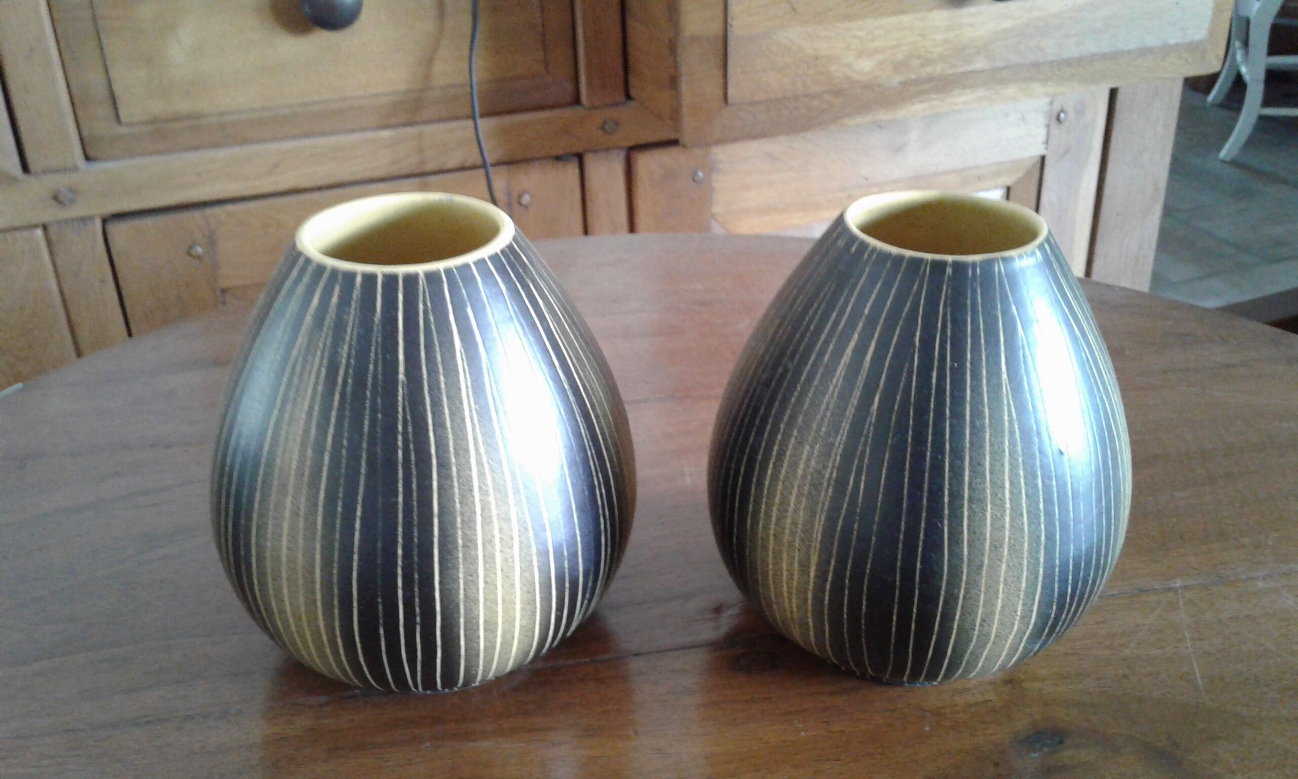 Paire de vases boules vintage Saint Clement