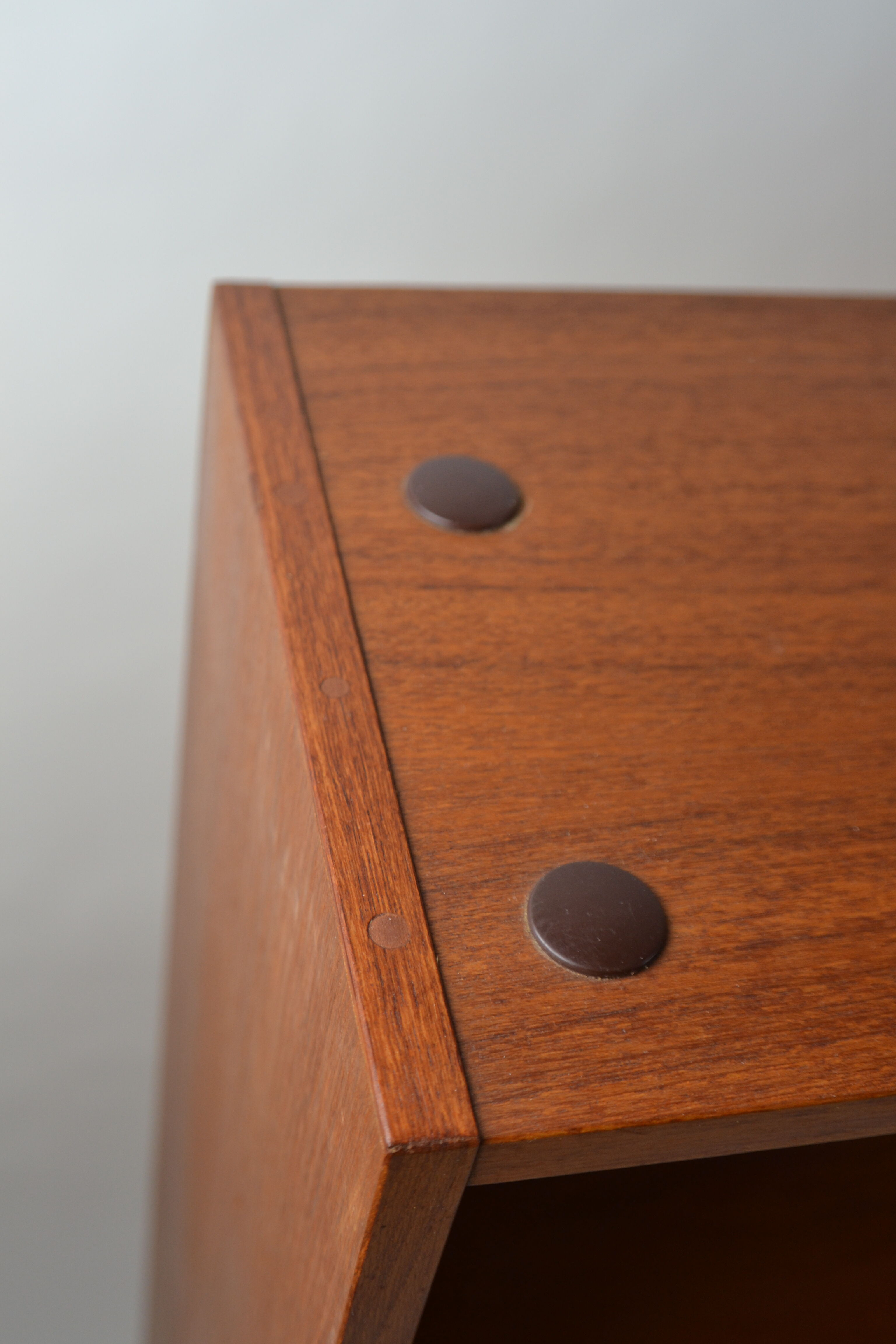 Vintage Danish bookcase / highboard with smoked glass doors