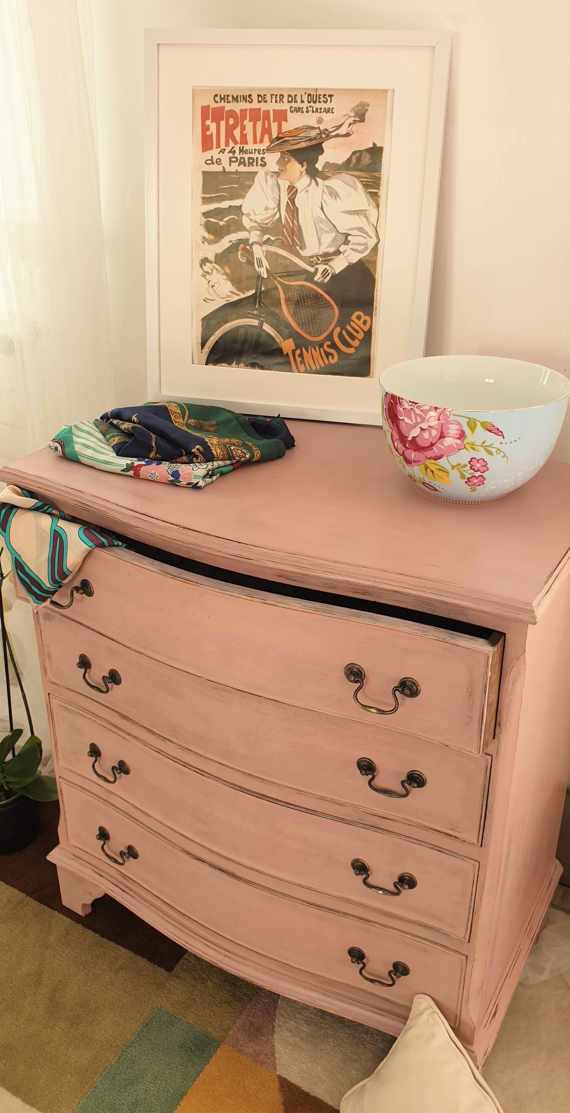 Commode anglaise rose shabby