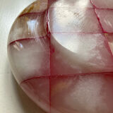 Ashtray with pink and white onyx checkerboard