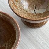 2 small ramekins and bowls in pyrite stoneware.
