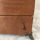 Vintage leather and silver metal jewelry box.