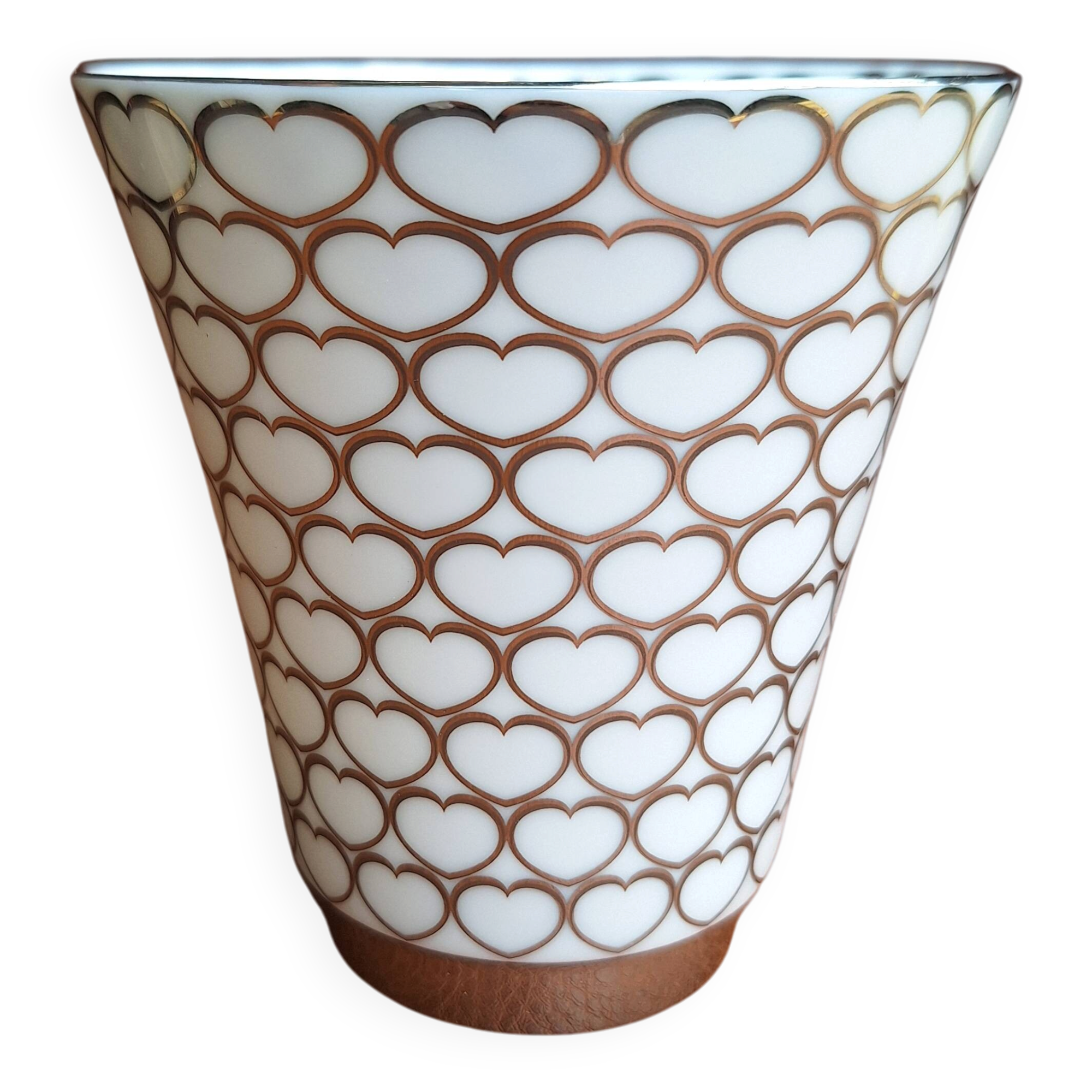 HAVILAND Limoges porcelain Gold & White Vase pot ONZE DE COEUR hand-decorated