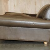 Large leather loveseat by Terence Conran