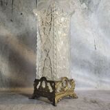 Crystal vase and bronze mount