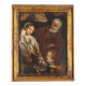 La Sainte Famille, peinture ancienne à l'huile sur panneau, XVI-XVII siècle
