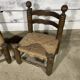 Pair of beech and straw chairs 1940