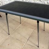 *Table with concrete top and industrial style stainless steel contour