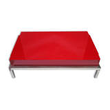 Large table low red laqué