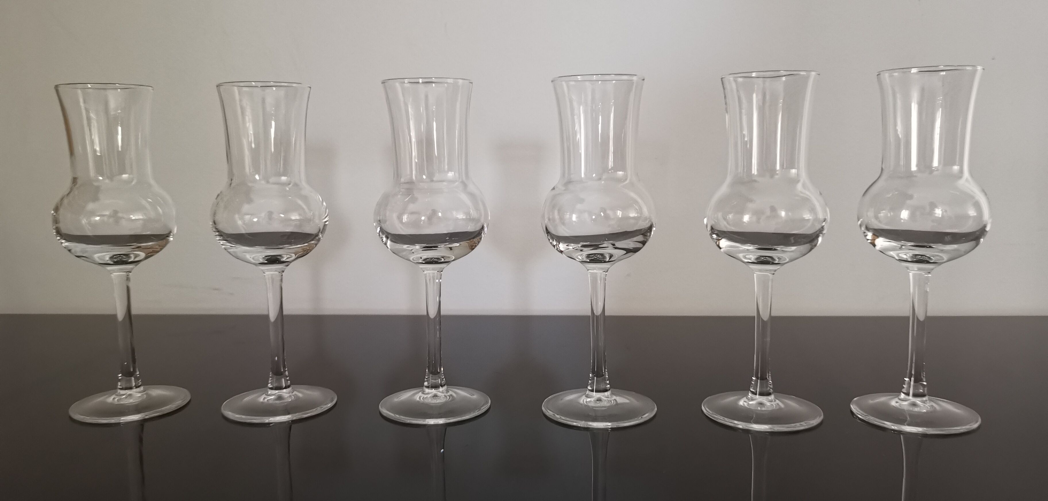 Set of 6 crystal glasses with grappa/digestive Italian Luminarc