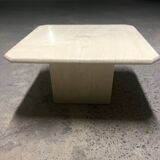 Ensemble de 3 tables basses vintage en marbre travertin