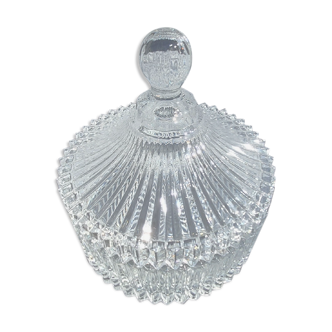 Candy or sugar bowl in chiseled glass