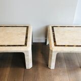 Pair of Sofa Ends Made Of Marble Wafers And Brass Net. French work. Ve