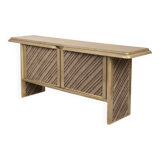 Sideboard in parchment and Missoni fabric by Angelo Mazzola for Salpol, 1980