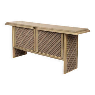 Sideboard in parchment and Missoni fabric by Angelo Mazzola for Salpol, 1980