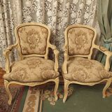 LOUIS XV STYLE CHAIRS WITH ARMRESTS