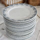 6 flat iron earth plates Sarreguemines U&C Luchon model