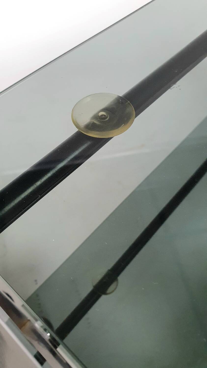 Vintage chrome and smoked glass console