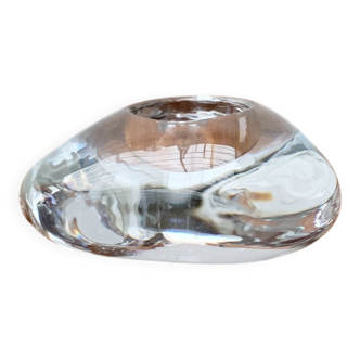 Vintage Swedish glass candlestick from Orrefors