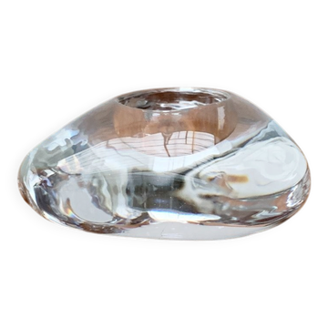 Vintage Swedish glass candlestick from Orrefors