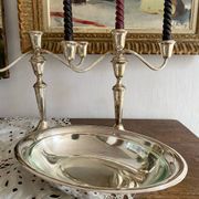 Silver oval serving dish