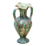 Mint green glazed ceramic amphora vase