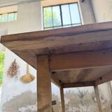 Table de ferme en pin et chêne
