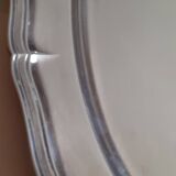 Oval silver metal dish. With initials.