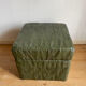 Pouf leather chest patchwork vert  De Sède
