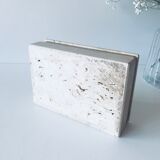 Travertine and brass box