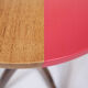 Bistro-style round table in rose solid oak and natural wood