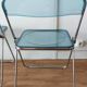 Pair of translucent blue chairs Plia design Giancarlo Piretti for Castelli, 1960.