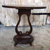 Fifth wheel side table violin wood vintage waffle tray