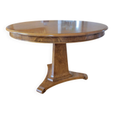 Table ronde extensible en loupe de bois aux magnifiques veinage