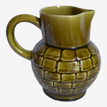 Bistro pitcher in vintage Sarreguemines earthenware